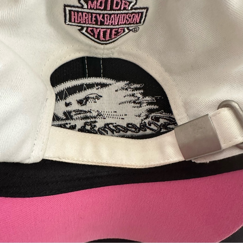 Harley Davidson Screaming Eagle Motorcycle Biker Hat Black Pink Breast Cancer - Picture 11 of 12
